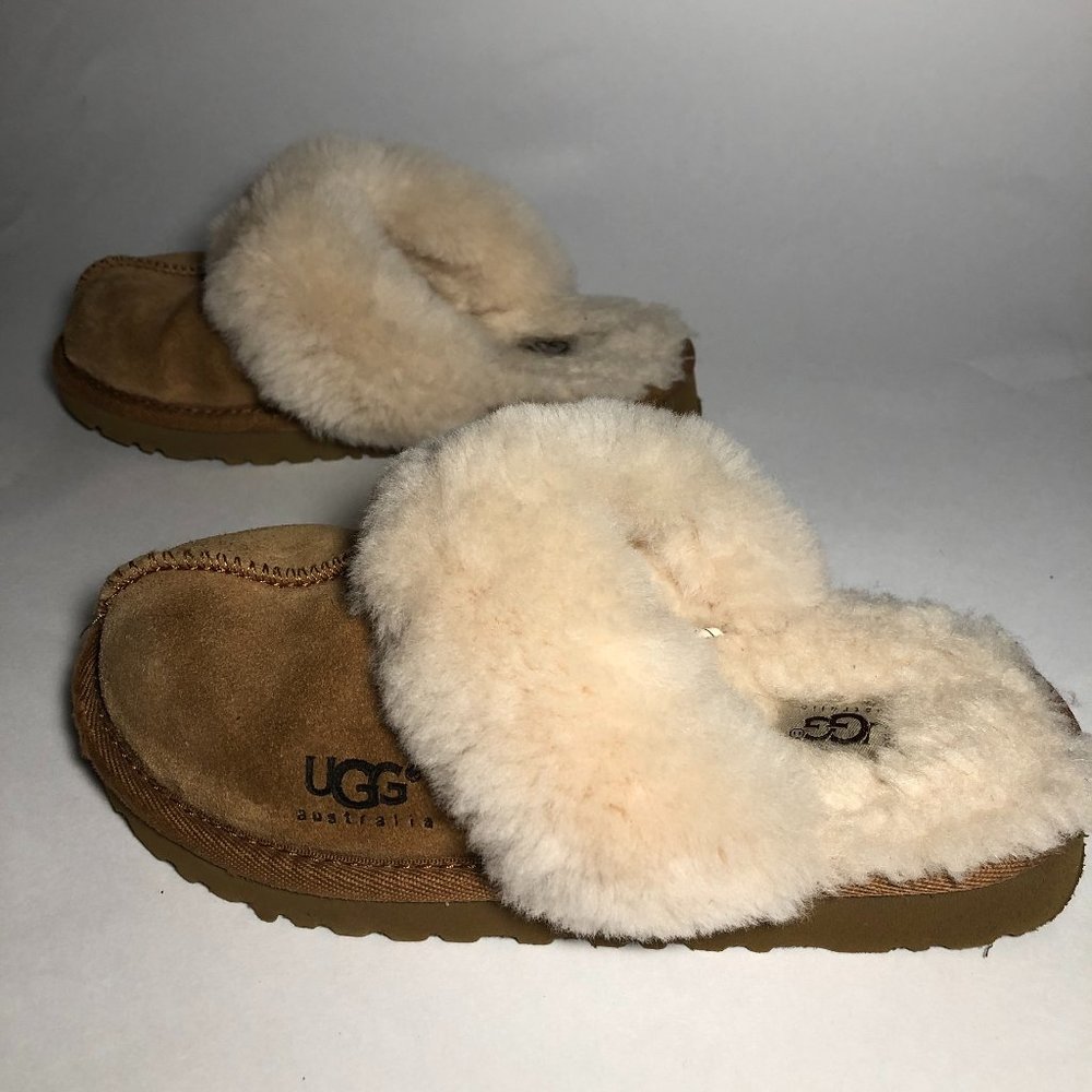 UGG KIDS COZY II SLIPPERS Brown Suede Size 13
